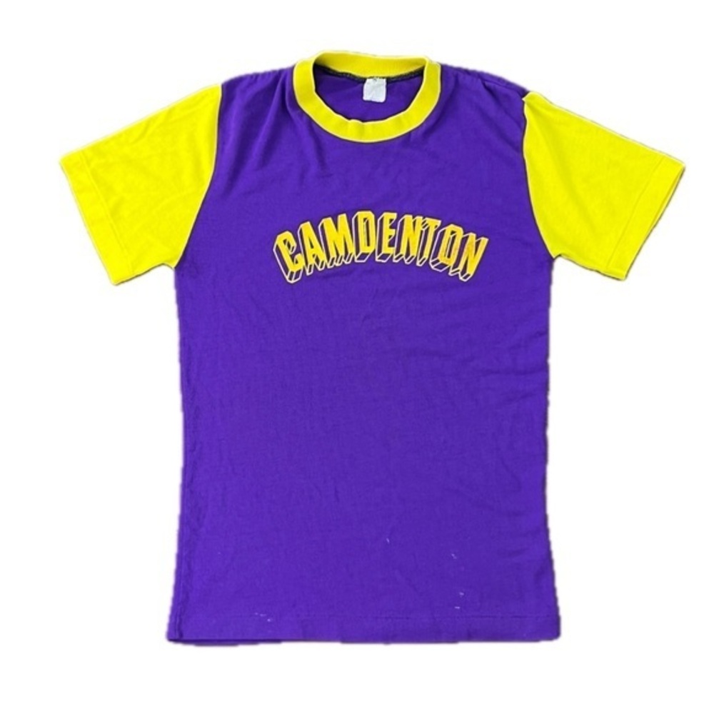 Vintage 1980s Single Stitched Graphic Color Blocked Tee Shirt 🍇 🍋